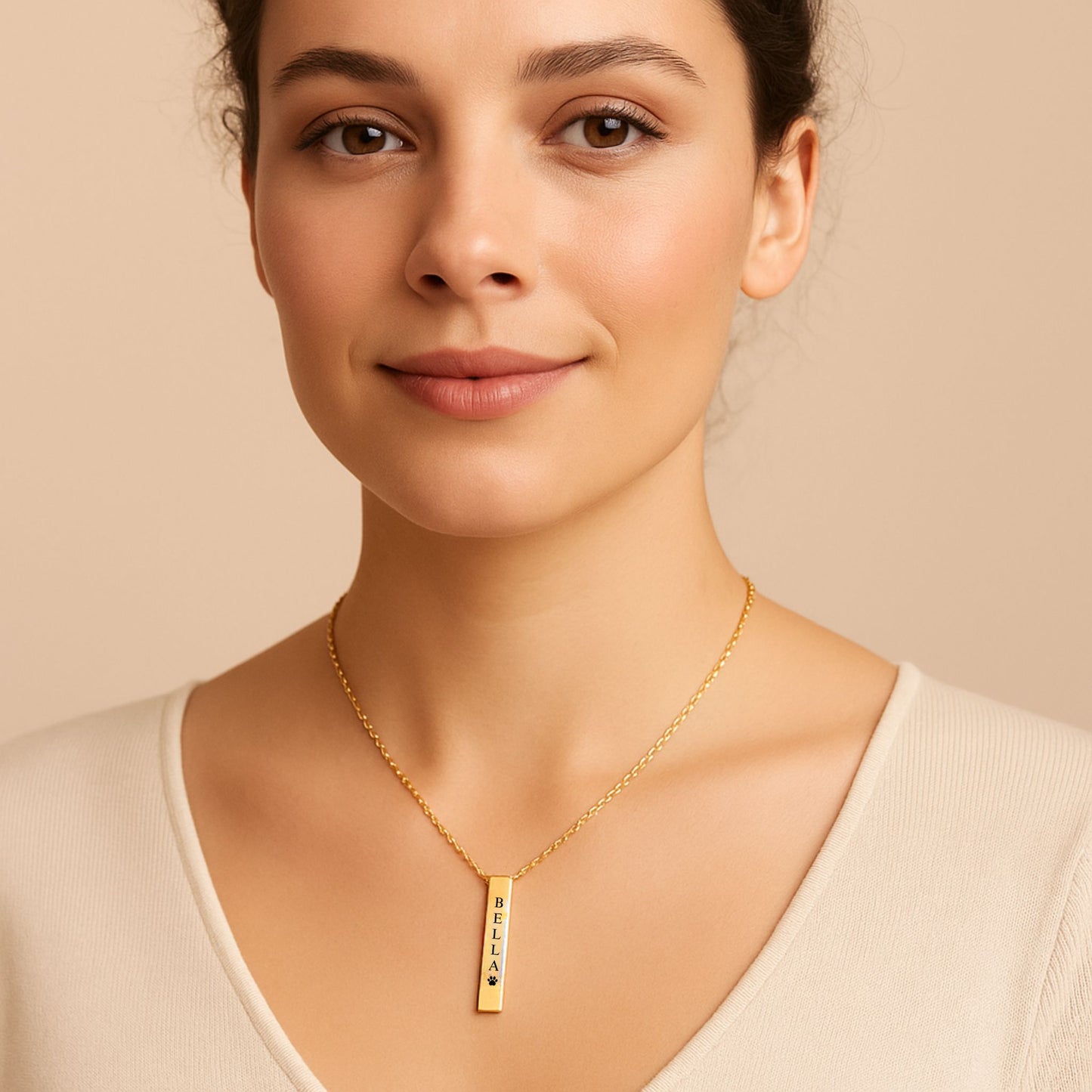 Pet Name & Paw Necklace