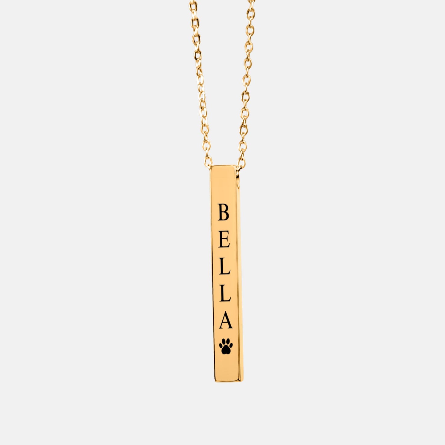 Pet Name & Paw Necklace