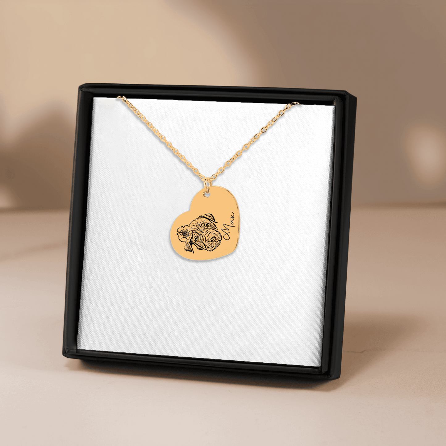 Pet Portrait Heart Necklace